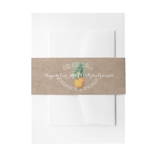 Bandeau De Faire-part PixDezines Vintage Botanical, Ananas