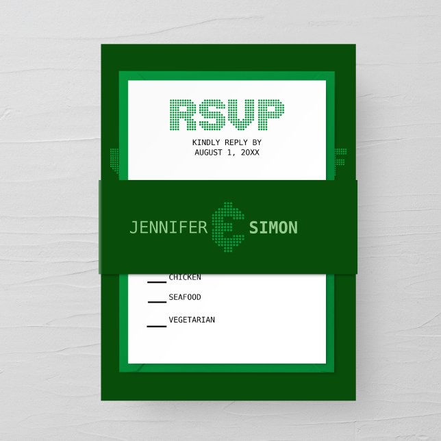 Bandeau De Faire-part Pixel Ampersand Faire-part de mariage (Créateur téléchargé)