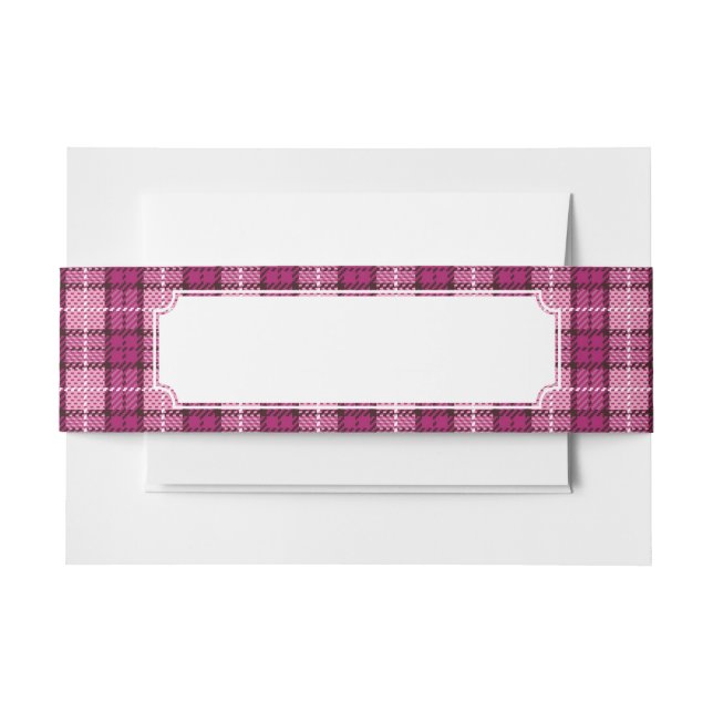 Bandeau De Faire-part Pixel Plaid_Magenta-Black (Devant Example)