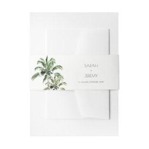 Bandeau De Faire-part Plage tropicale Palm Trees Mariage aquarelle