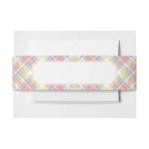 Bandeau De Faire-part Plaid en pastel de rayure