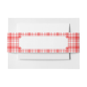 Bandeau De Faire-part Plaid rouge