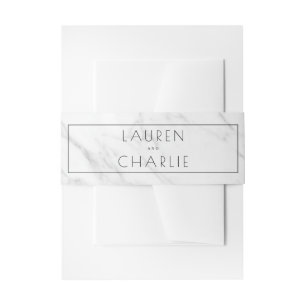 Bandeau De Faire-part Plaque nominative en marbre blanc élégant