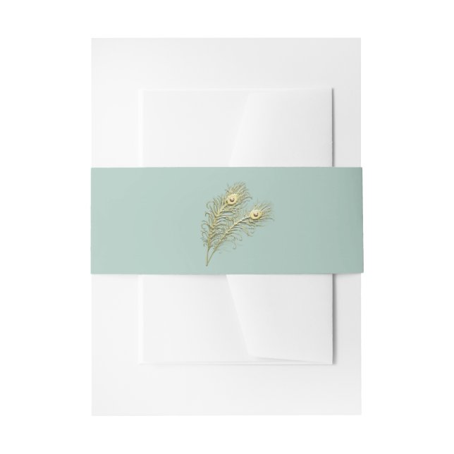 Bandeau De Faire-part Plumes de paon (Devant example)