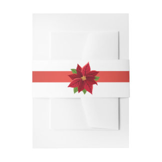 Bandeau De Faire-part Poinsettia de Noël