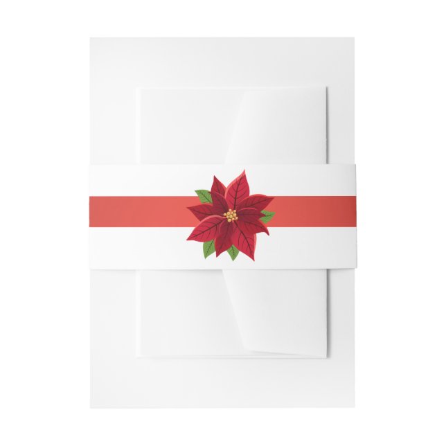 Bandeau De Faire-part Poinsettia de Noël  (Devant example)