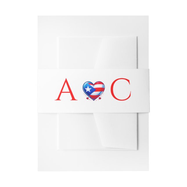 Bandeau De Faire-part Porto Rico Couple Mariage (Devant example)