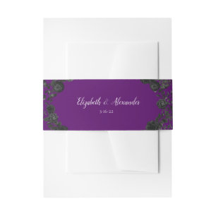 Bandeau De Faire-part Purple Black Rose Gothic Elegant Wedding