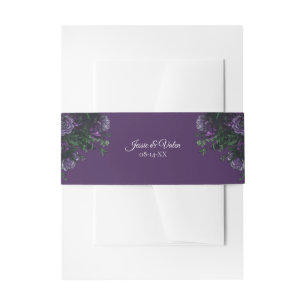 Bandeau De Faire-part Purple Floral Élégant Mariage gothique