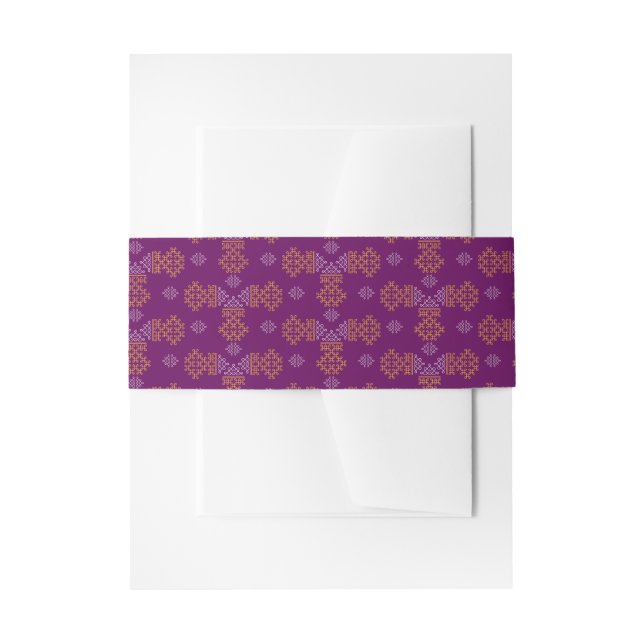 Bandeau De Faire-part Purple Minimal Tamil Kolam Pongal Design (Devant example)