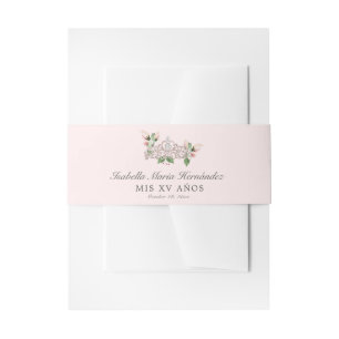 Bandeau De Faire-part Quinceañera rose élégant