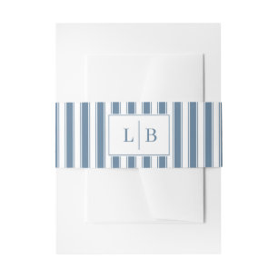 Bandeau De Faire-part Rayures Nautiques Bleues Calmes