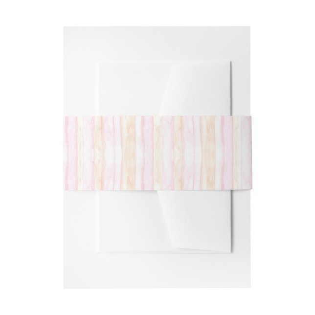 Bandeau De Faire-part Rayures roses aquarelle (Devant example)