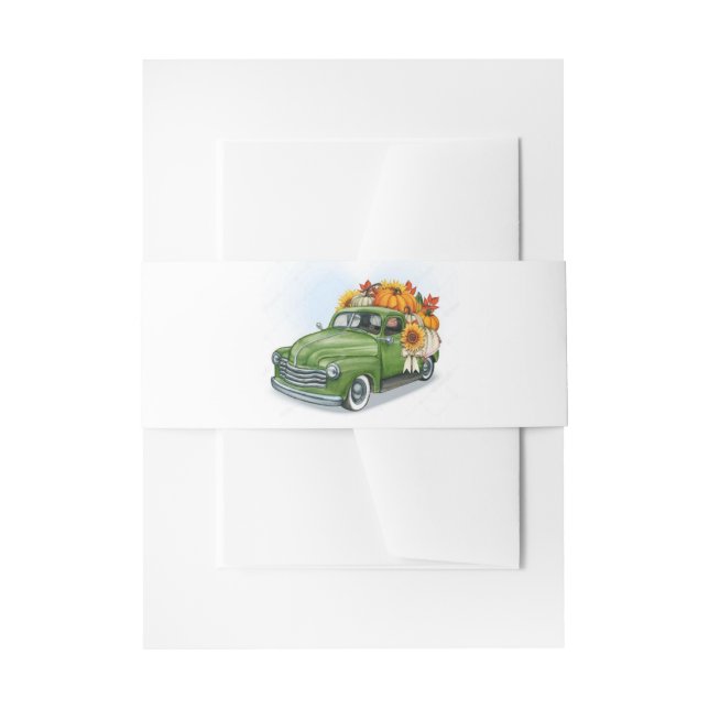 Bandeau De Faire-part Récolte d'automne dans un camion vert (Devant example)