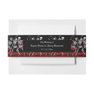 Bandeau De Faire-part Red Death Dancing Skeletons Mariage gothique