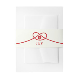 Bandeau De Faire-part Red Knot Union Double Bonheur Mariage chinois
