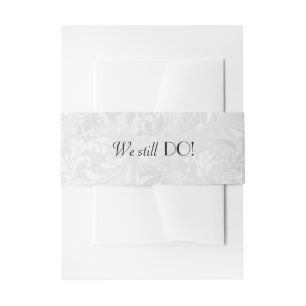 Bandeau De Faire-part Renouvellement de Vow Mariage Silver Satin
