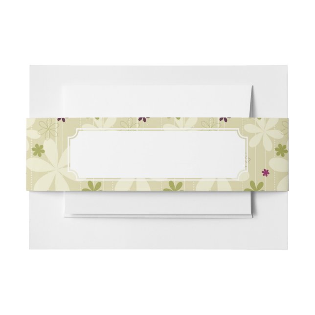 Bandeau De Faire-part Rétro arrière - plan floral (Devant Example)