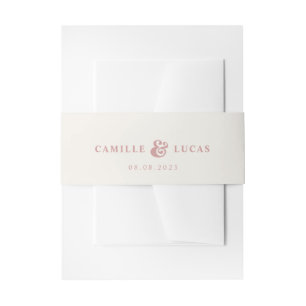 Bandeau De Faire-part Retro Dusty Rose Invitation Belly Band
