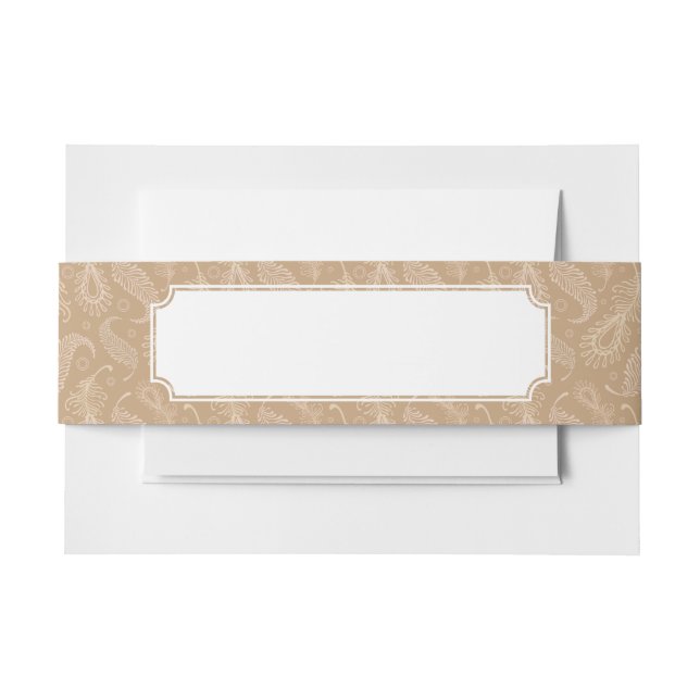 Bandeau De Faire-part Rétro-feater-pâle-motif (Devant Example)