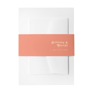 Bandeau De Faire-part Rétro moderne   Coral Invitation Belly Band