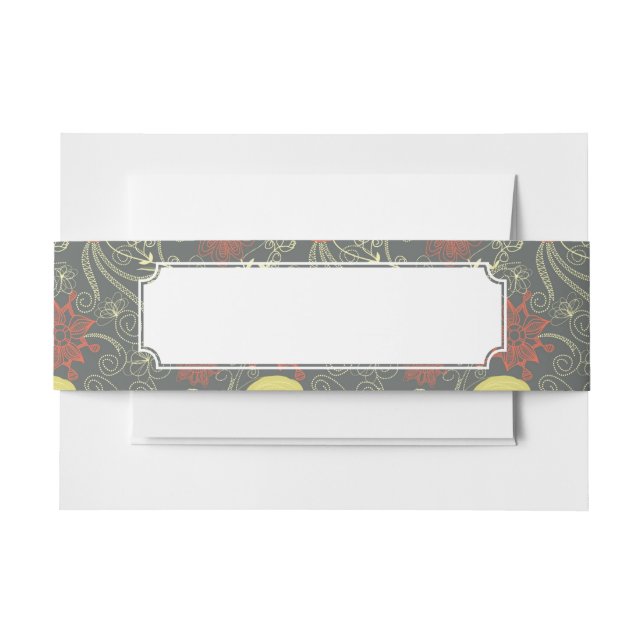 Bandeau De Faire-part Rétro motif floral (Devant Example)