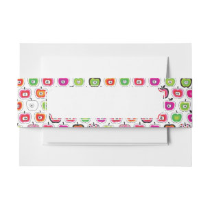 Bandeau De Faire-part Rétro motif mignon de pomme