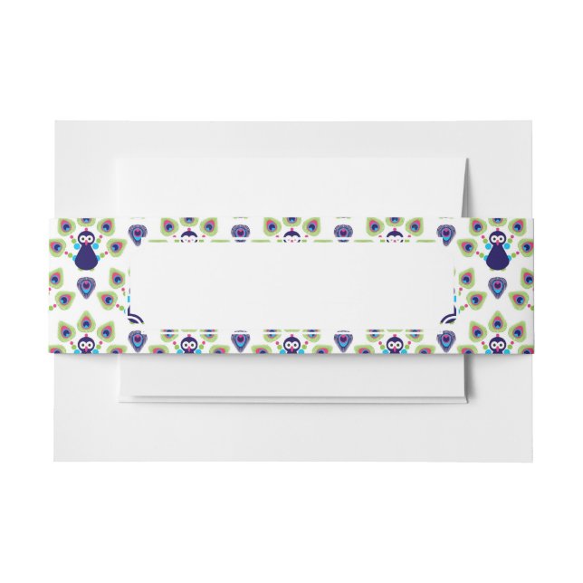 Bandeau De Faire-part rétro paon exotique de l'Inde (Devant Example)