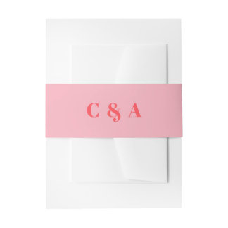 Bandeau De Faire-part Retro rose tendance noir et blanc