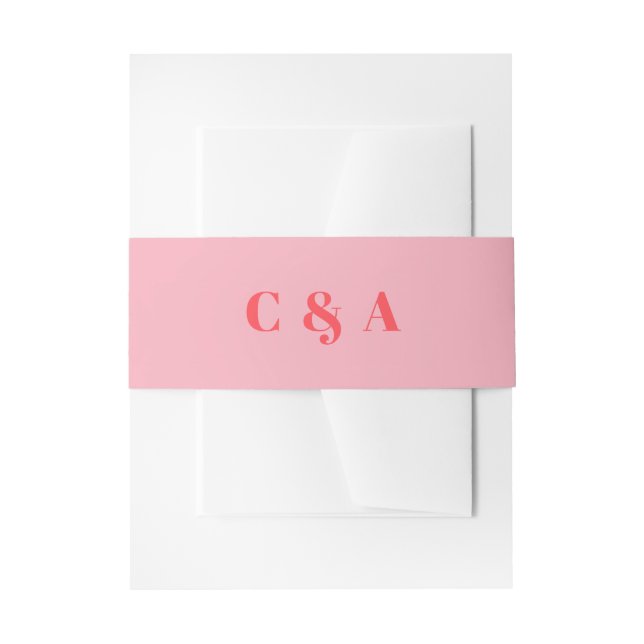 Bandeau De Faire-part Retro rose tendance noir et blanc (Devant example)