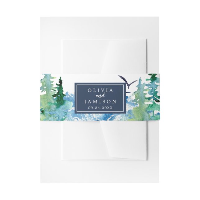 Bandeau De Faire-part Rocky Mountain Destination Wedding Belly Band (Devant example)
