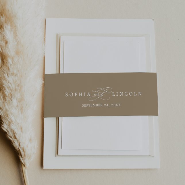 Bandeau De Faire-part Romantique Or & Calligraphie Blanche Flourdissant  (Créateur téléchargé)