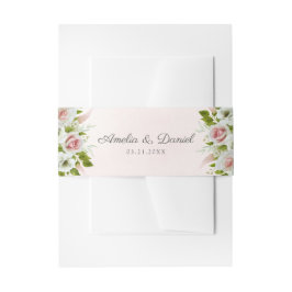 Bandeau De Faire-part Rose d'aquarelle rose romantique