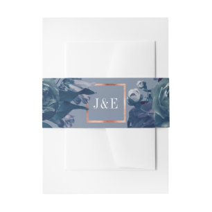 Bandeau De Faire-part Rose de la Marine Mariage Bouquet d'or