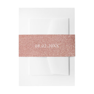 Bandeau De Faire-part Rose d'or faux parties scintillant date invitation