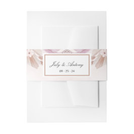 Bandeau De Faire-part Rose et Champagne Mariage Moderne Tendance