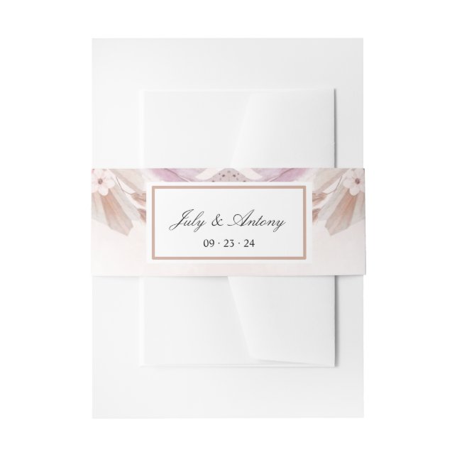 Bandeau De Faire-part Rose et Champagne Mariage Moderne Tendance (Devant example)