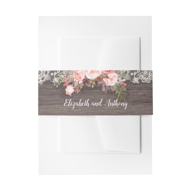 Bandeau De Faire-part Rose Floral Rustique (Devant example)