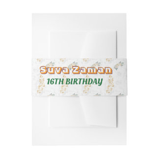 Bandeau De Faire-part Rose Florale Blanche Élégante 16e Anniversaire