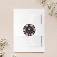 Rose Gold Monogram Poker Chip Casino Mariage