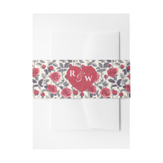 Bandeau De Faire-part Rose Invitation Bande de ventre