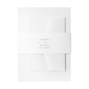 Bandeau De Faire-part Rose moderne Gold Script Stylisé Noms Mariage