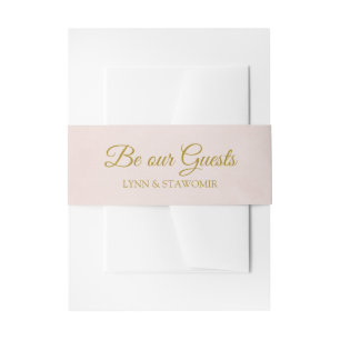 Bandeau De Faire-part Rose poudré et or Personnalisé
