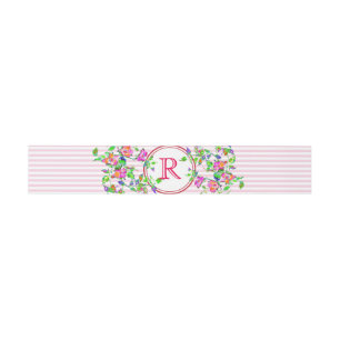 Bandeau De Faire-part Rose rose vintage -monogrammed