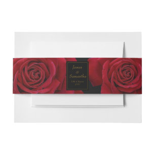 Bandeau De Faire-part Rose rouge élégante - Mariage