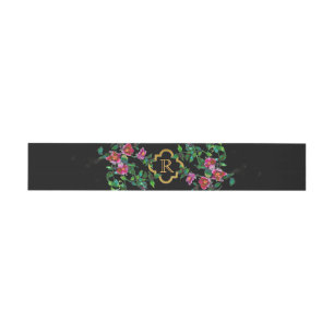 Bandeau De Faire-part Rose vintage -monogrammed