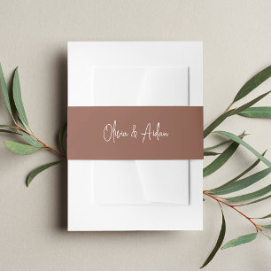Bandeau De Faire-part Rouille solide + Mariage de lettres blanches manus