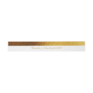 Bandeau De Faire-part Royal Mariage Golden Shiny Belly Band