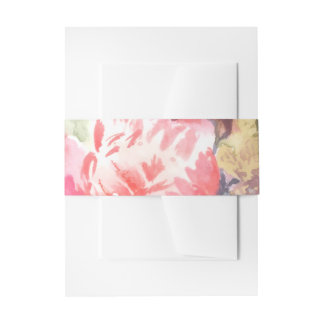 Bandeau De Faire-part Ruban en satin de bouquet de fleurs vibrant