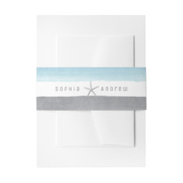 Bandeau De Faire-part Rustique aquarelle rayures nautique mariage plage 